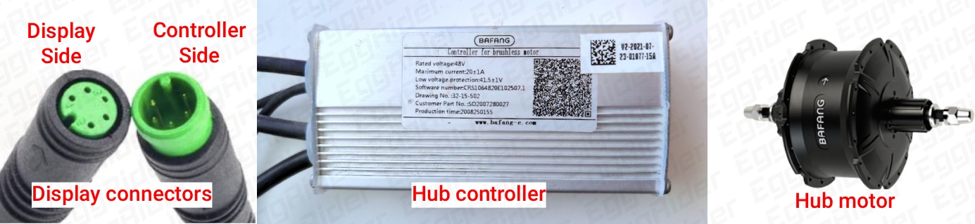 Bafang hub controller with connectors and motor