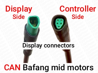 CANbus Bafang mid motor display connectors