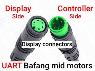 UART Bafang mid motor display connectors