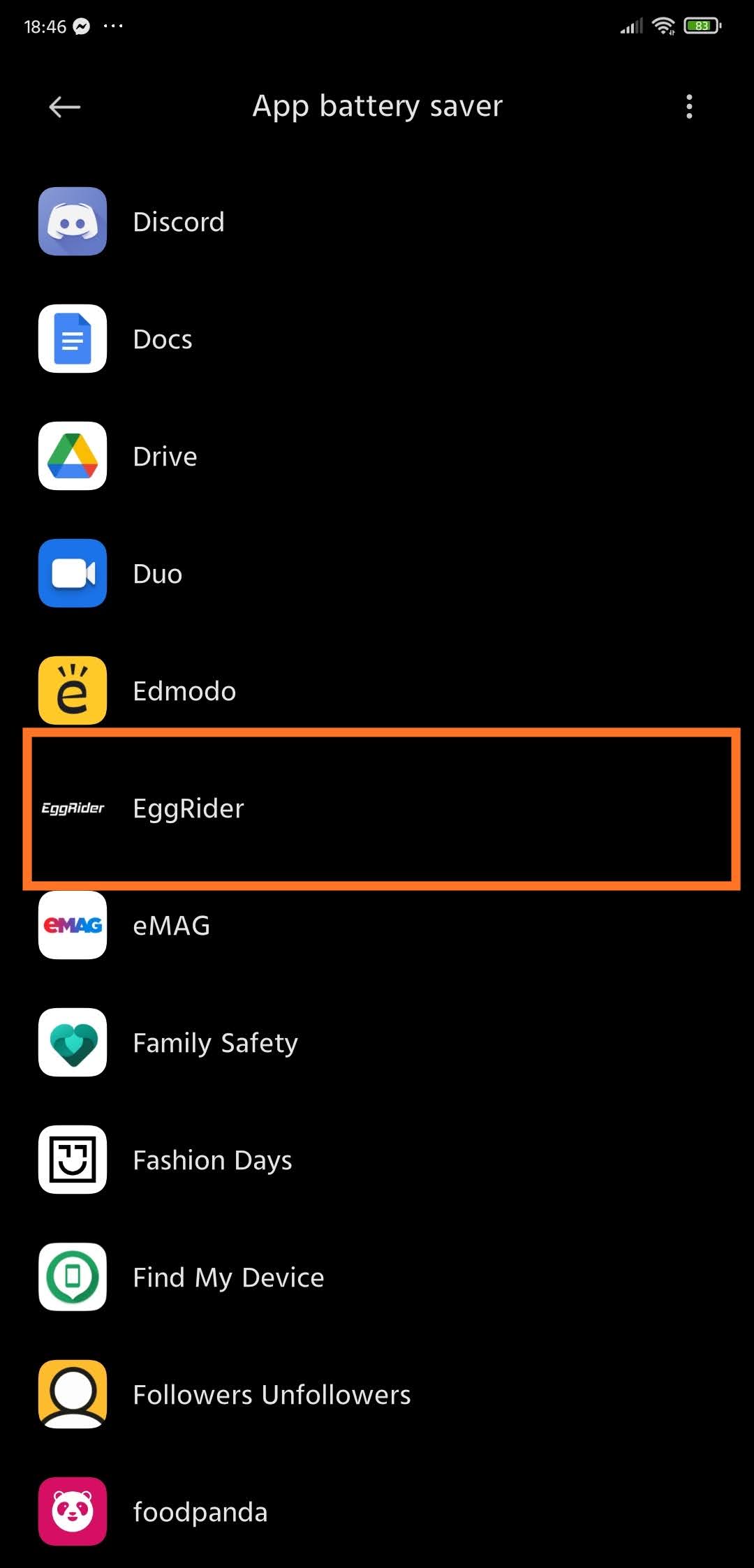 EggRider app allow background miui 5