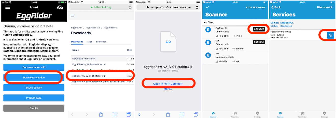EggRider firmware update iOS part 1